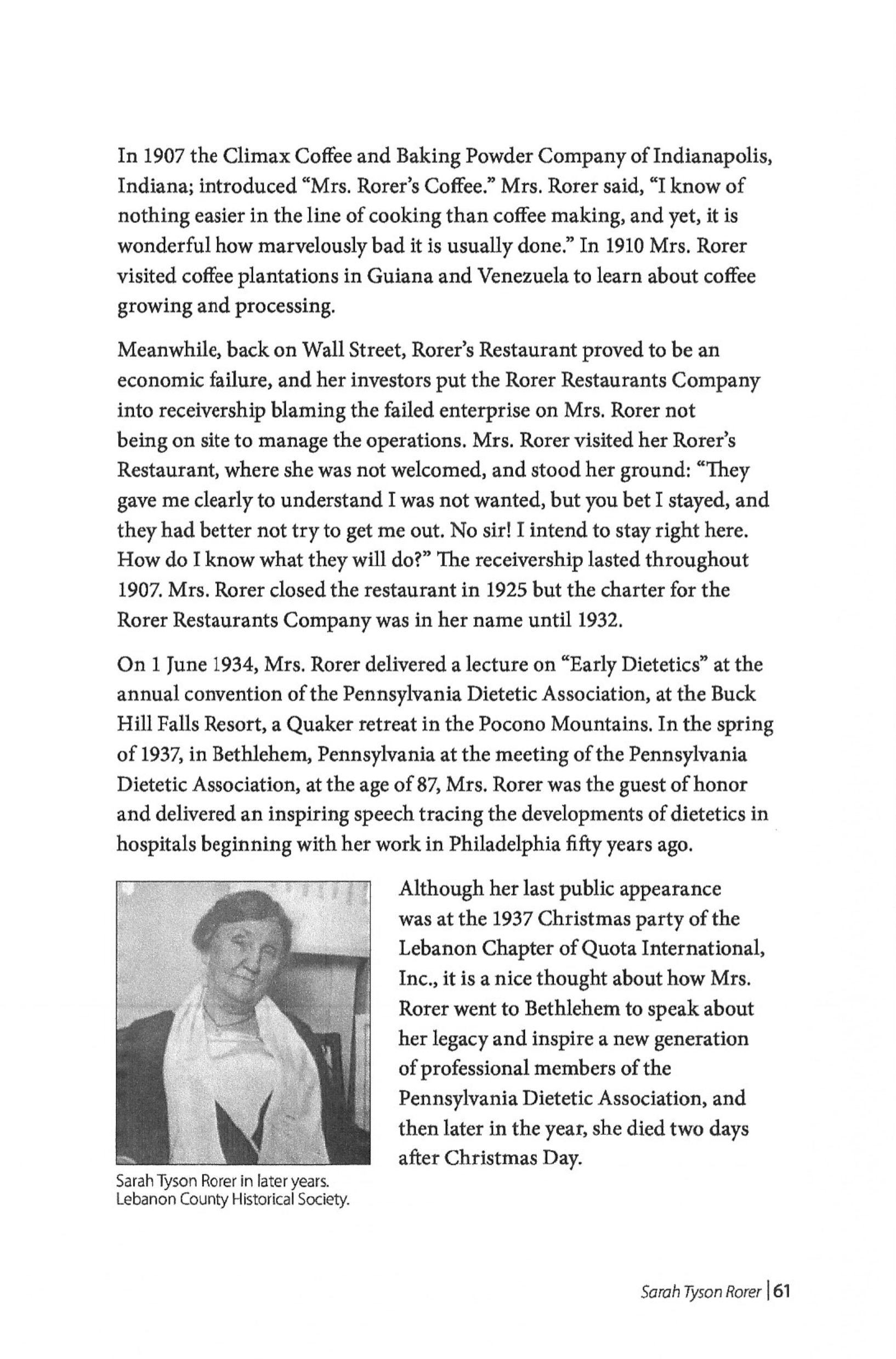 Sarah Tyson Rorer: The Pure Food Movement & Mount Gretna’s Rorer Hall of Cookery - Image 4